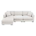 Cloud Sectional Sofa,L-Shaped Luxury Couch Set With 2 Free Pillows,4-Seat Chenille Indoor Furniture With Oversized Chaise