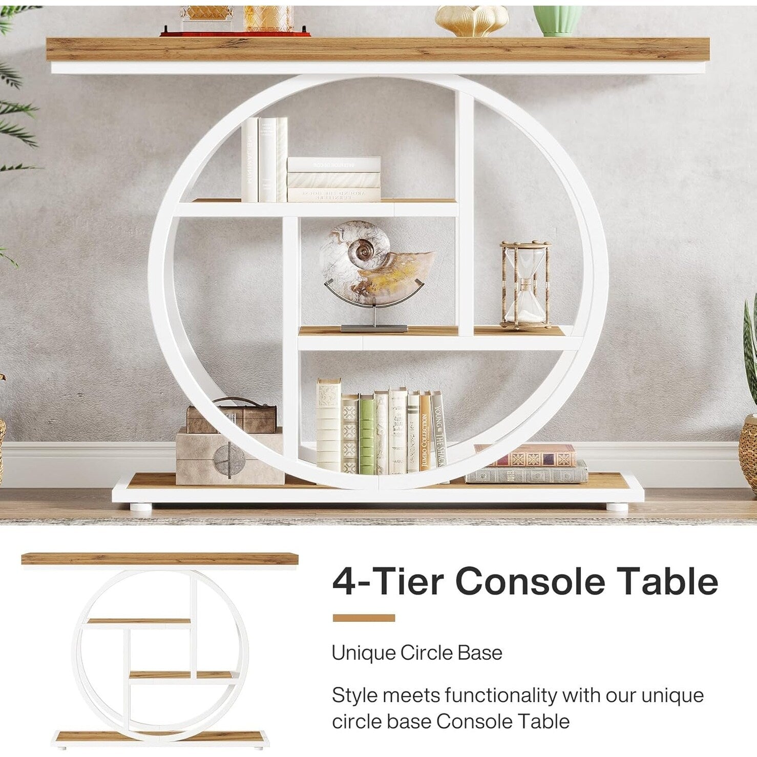 Console d'entrée, table basse industrielle à 4 niveaux à placer derrière le canapé