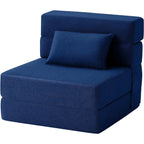 Convertible Folding Sofa Bed - Modern Linen Sleeper Chair with Pillow & Foldable Mattress for Living Room/Dorm/Guest