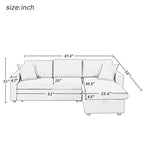 Convertible L-Shaped Sectional Sofa with Pull-Out Bed and Storage Space, 2 Tossing Cushions