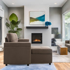 Canapé d'angle convertible et réversible avec lit gigogne, méridienne de rangement dissimulée et pieds robustes.