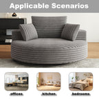 Corduroy Chenille Foam Single Swivel Chair