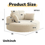 Corduroy Chenille Foam Single Swivel Chair