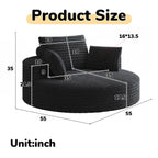 Corduroy Chenille Foam Single Swivel Chair