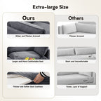 Canapé d'angle en velours côtelé avec poufs amovibles et coussins ultra-doux pour salon et chambre