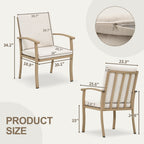 EGEIROS LIFE AluLux 9-Piece Aluminum Patio Dining Set with 2 Swivel Dining Chairs, 6 Dining Chairs and Washable Cushions