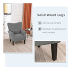 Fauteuil d'appoint moderne Erommy, fauteuil à dossier haut, canapé une place capitonné en tissu avec pieds en bois pour salon