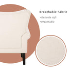 Fauteuil d'appoint moderne Erommy, fauteuil à dossier haut, canapé une place capitonné en tissu avec pieds en bois pour salon