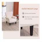 Fauteuil d'appoint moderne Erommy, fauteuil à dossier haut, canapé une place capitonné en tissu avec pieds en bois pour salon