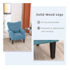 Fauteuil d'appoint moderne Erommy, fauteuil à dossier haut, canapé une place capitonné en tissu avec pieds en bois pour salon