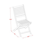 East West Furniture Outdoor Conversation Bistro Set Contains a Round Wood Coffee Table and 2 Folding Side Chairs, Natural Oil