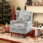 Fauteuil d'appoint moderne Erommy, fauteuil à dossier haut, canapé une place capitonné en tissu avec pieds en bois pour salon