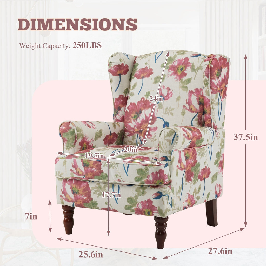 Fauteuil d'appoint moderne Erommy, fauteuil à dossier haut, canapé une place capitonné en tissu avec pieds en bois pour salon