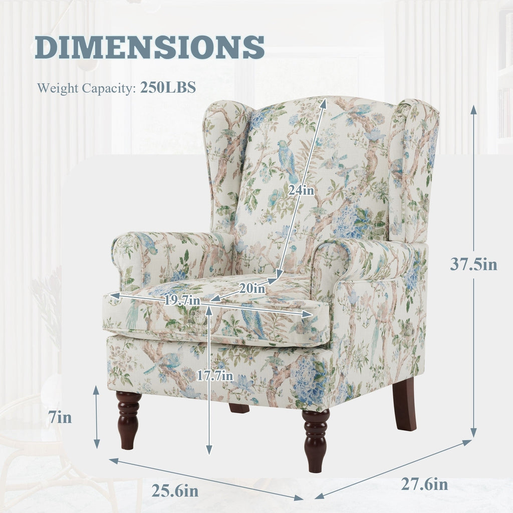 Fauteuil d'appoint moderne Erommy, fauteuil à dossier haut, canapé une place capitonné en tissu avec pieds en bois pour salon