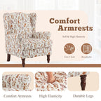 Fauteuil d'appoint moderne Erommy, fauteuil à dossier haut, canapé une place capitonné en tissu avec pieds en bois pour salon