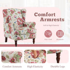 Fauteuil d'appoint moderne Erommy, fauteuil à dossier haut, canapé une place capitonné en tissu avec pieds en bois pour salon