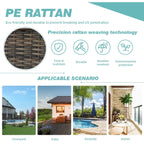 Ensemble de chaises de patio pivotantes à 360° Erommy Outdoor avec coussins épais et table basse en verre trempé pour jardin.