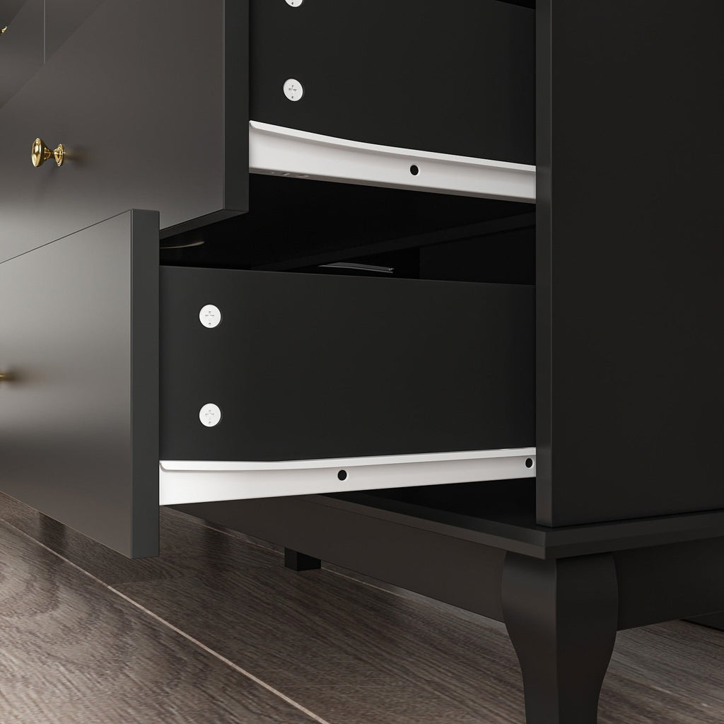 Commode double à 10 tiroirs pour chambre à coucher, blanche, grand espace de rangement