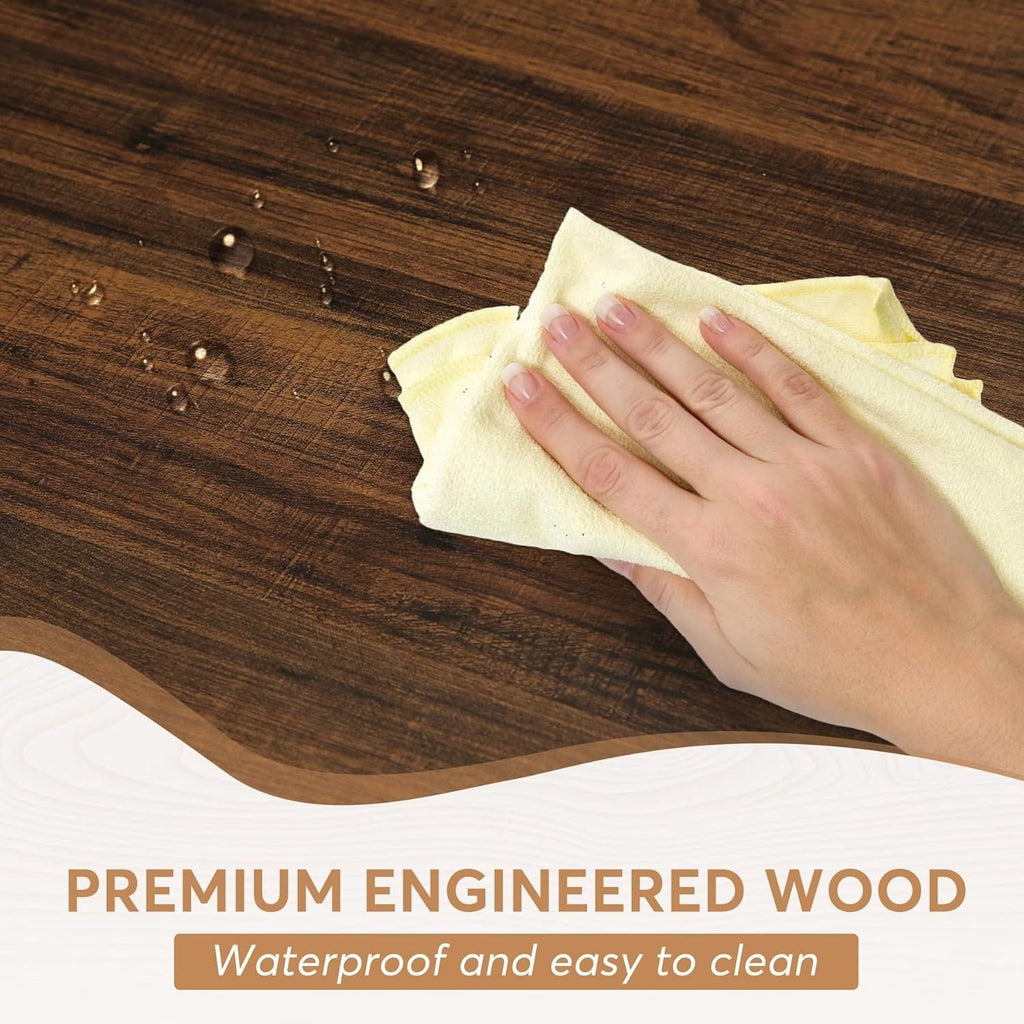 Table de salle à manger de style campagnard pour 6 personnes, table de cuisine rectangulaire en bois de 180 cm (70,8 pouces).