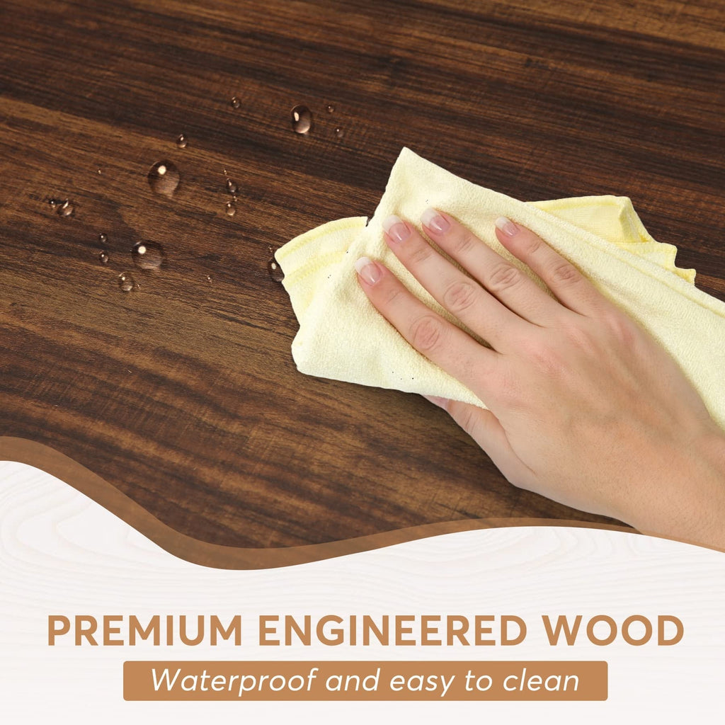 Table de salle à manger de style campagnard pour 6 personnes, table de cuisine rectangulaire en bois de 180 cm (70,8 pouces).