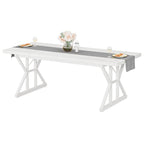 Table de salle à manger de style campagnard pour 6 personnes, table de cuisine rectangulaire en bois de 180 cm (70,8 pouces).