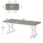 Table de salle à manger de style campagnard pour 6 personnes, table de cuisine rectangulaire en bois de 180 cm (70,8 pouces).