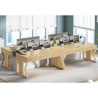 Bureau de direction de style campagnard, bureau à domicile avec tiroir pour dossiers suspendus, support pour écran, prise électrique