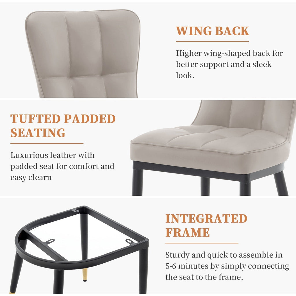 Ensemble de 2 ou 4 chaises de salle à manger rembourrées en similicuir