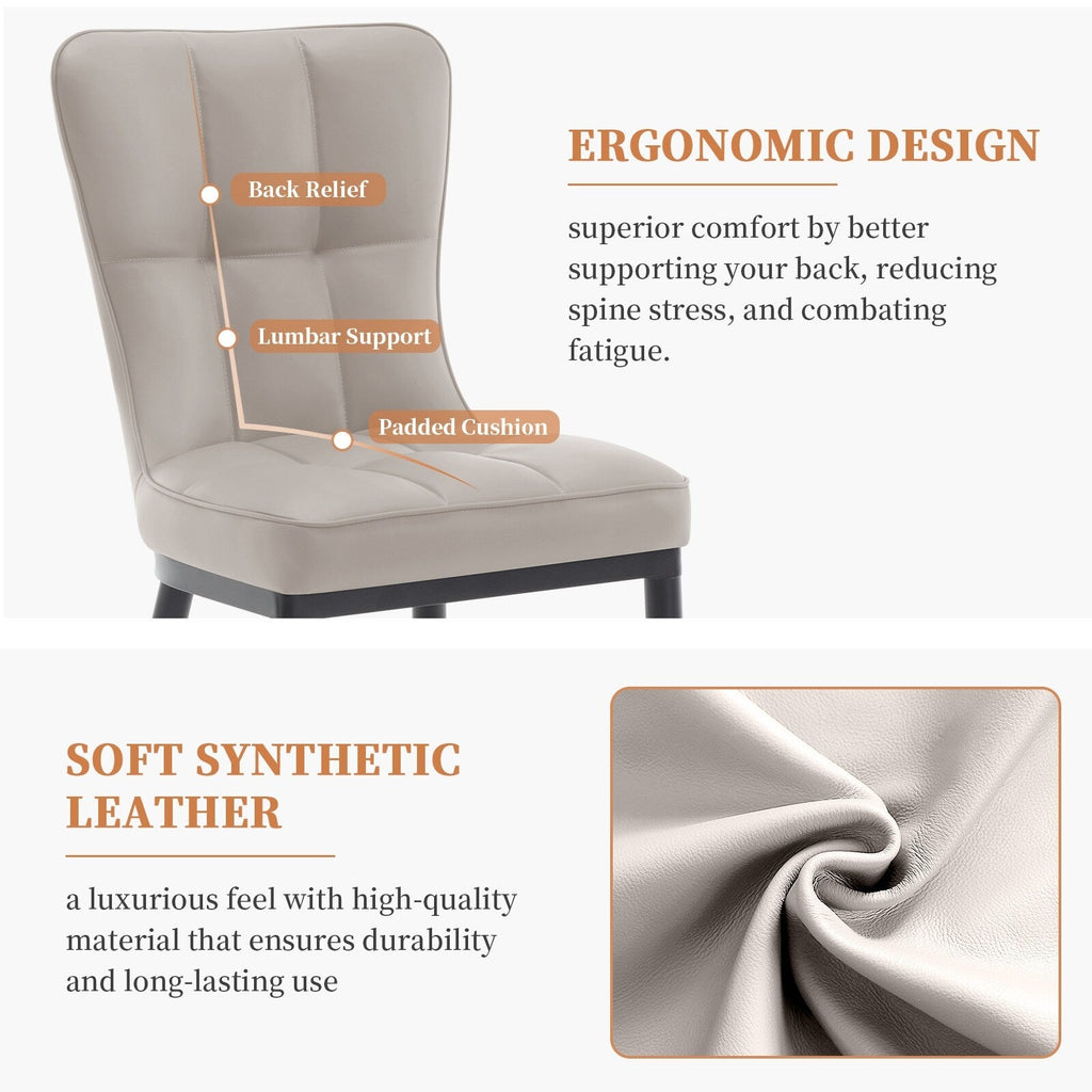 Ensemble de 2 ou 4 chaises de salle à manger rembourrées en similicuir