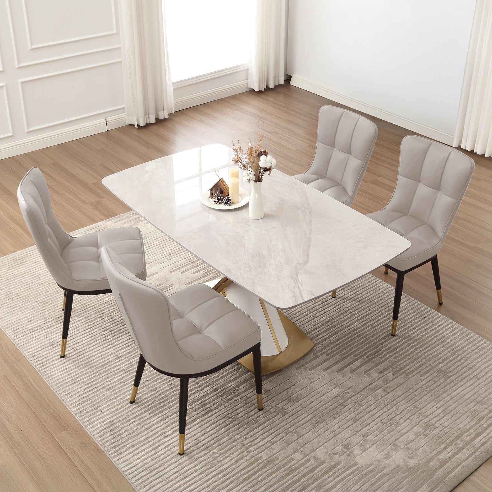 Ensemble de 2 ou 4 chaises de salle à manger rembourrées en similicuir