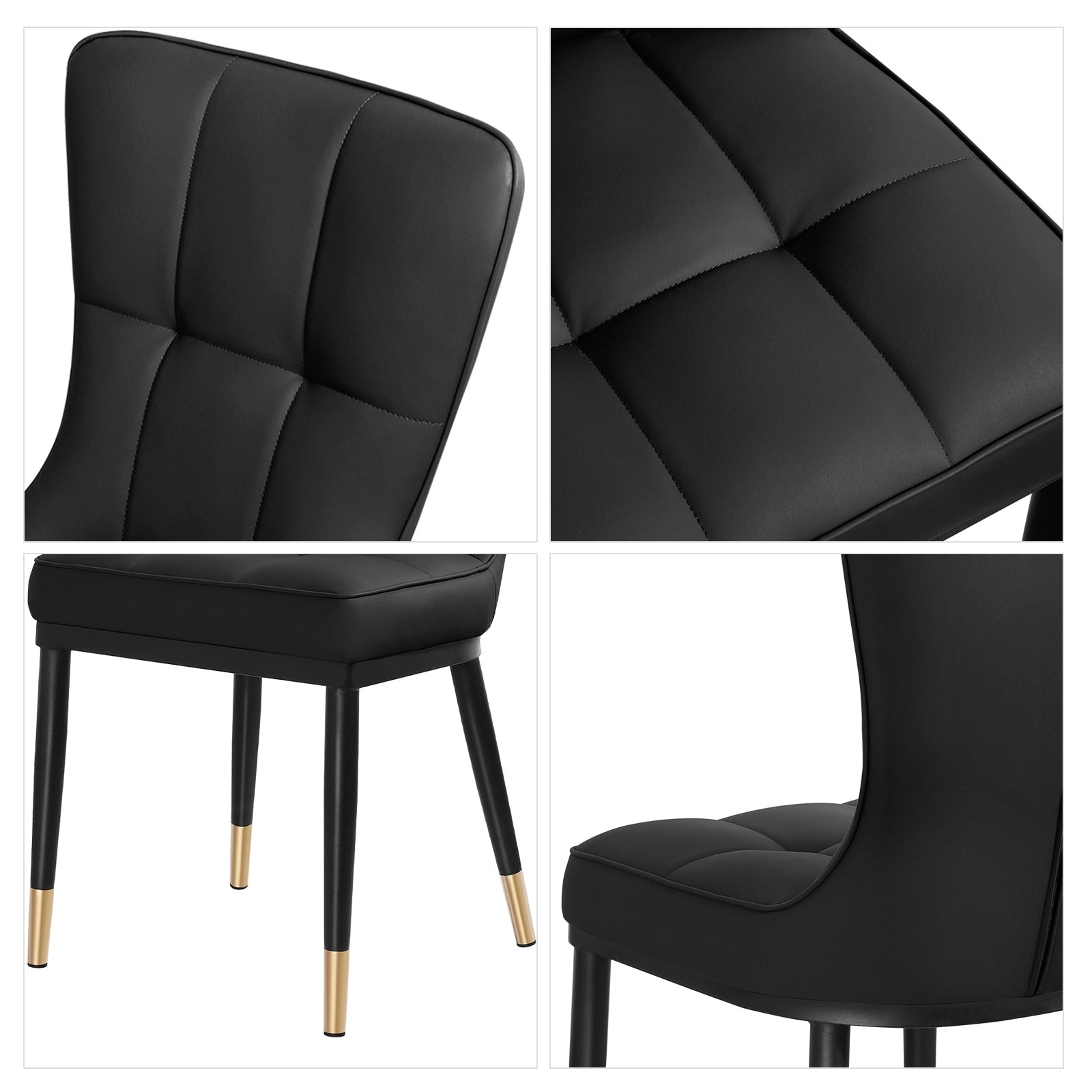 Ensemble de 2 ou 4 chaises de salle à manger rembourrées en similicuir