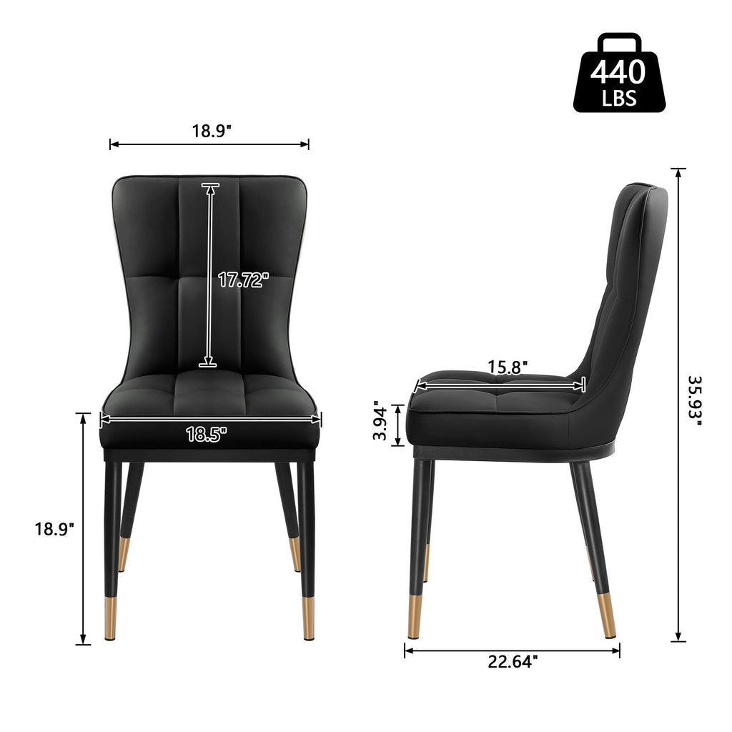 Ensemble de 2 ou 4 chaises de salle à manger rembourrées en similicuir