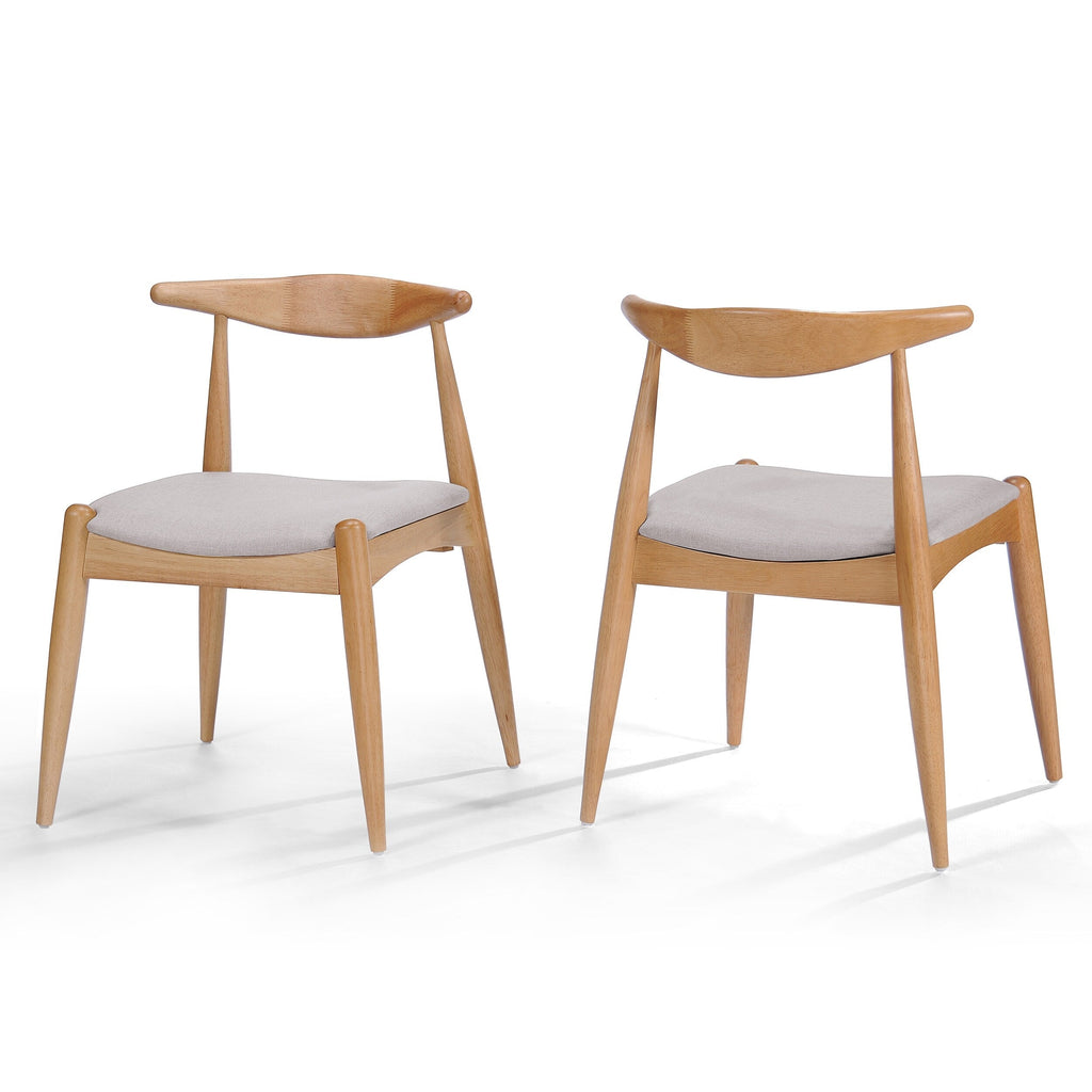 Chaises de salle à manger Francie style Mid-Century Modern (lot de 2) par Christopher Knight Home - 52 cm (L) x 51,4 cm (l) x 75,6 cm (H)