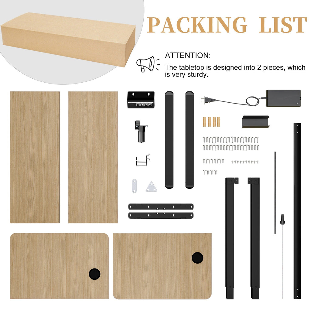 Bureau assis-debout électrique réglable en hauteur Futzca avec panneau de jonction