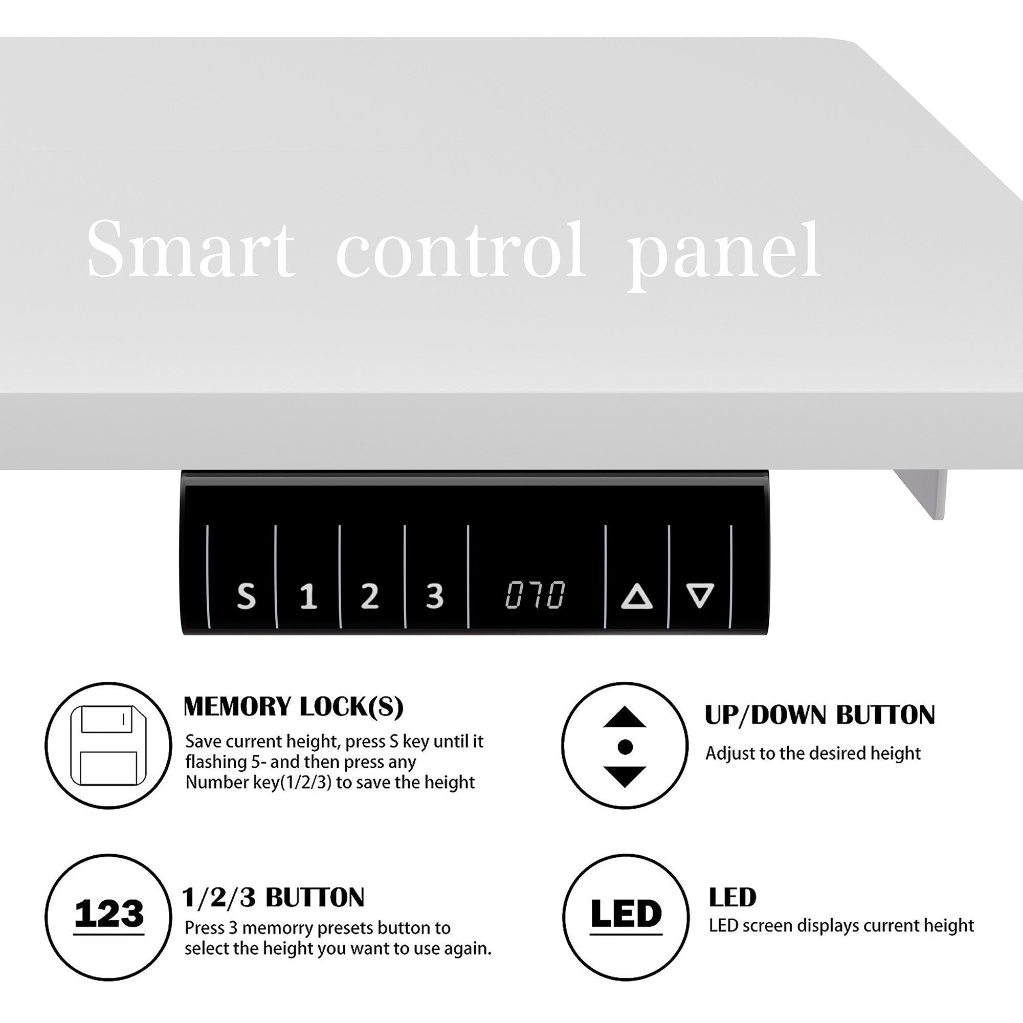 Bureau assis-debout électrique réglable en hauteur Futzca avec panneau de jonction