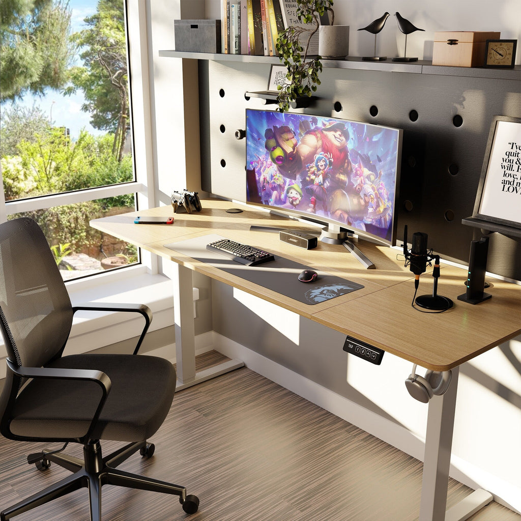 Bureau assis-debout électrique réglable en hauteur Futzca avec panneau de jonction