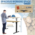 Bureau assis-debout électrique réglable en hauteur Futzca avec panneau de jonction
