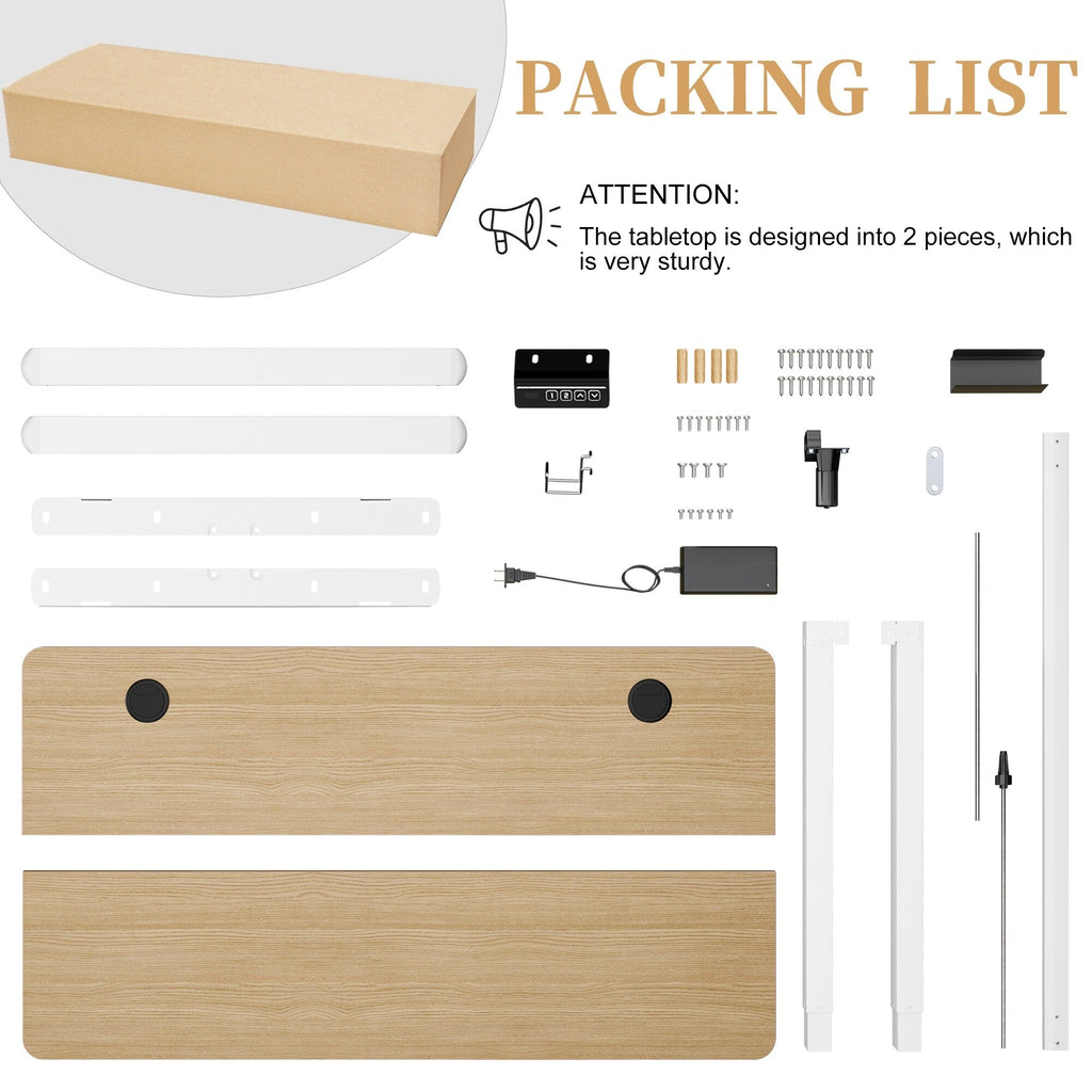 Bureau assis-debout électrique réglable en hauteur Futzca avec panneau de jonction