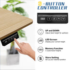 Bureau assis-debout électrique réglable en hauteur Futzca avec panneau de jonction