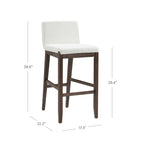 Tabouret de bar moderne Gracie, chaise rembourrée en tissu bouclé et pieds en bois brossé