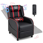 Gymax Massage Gaming Recliner Chair PU Leather Single Recliner Sofa
