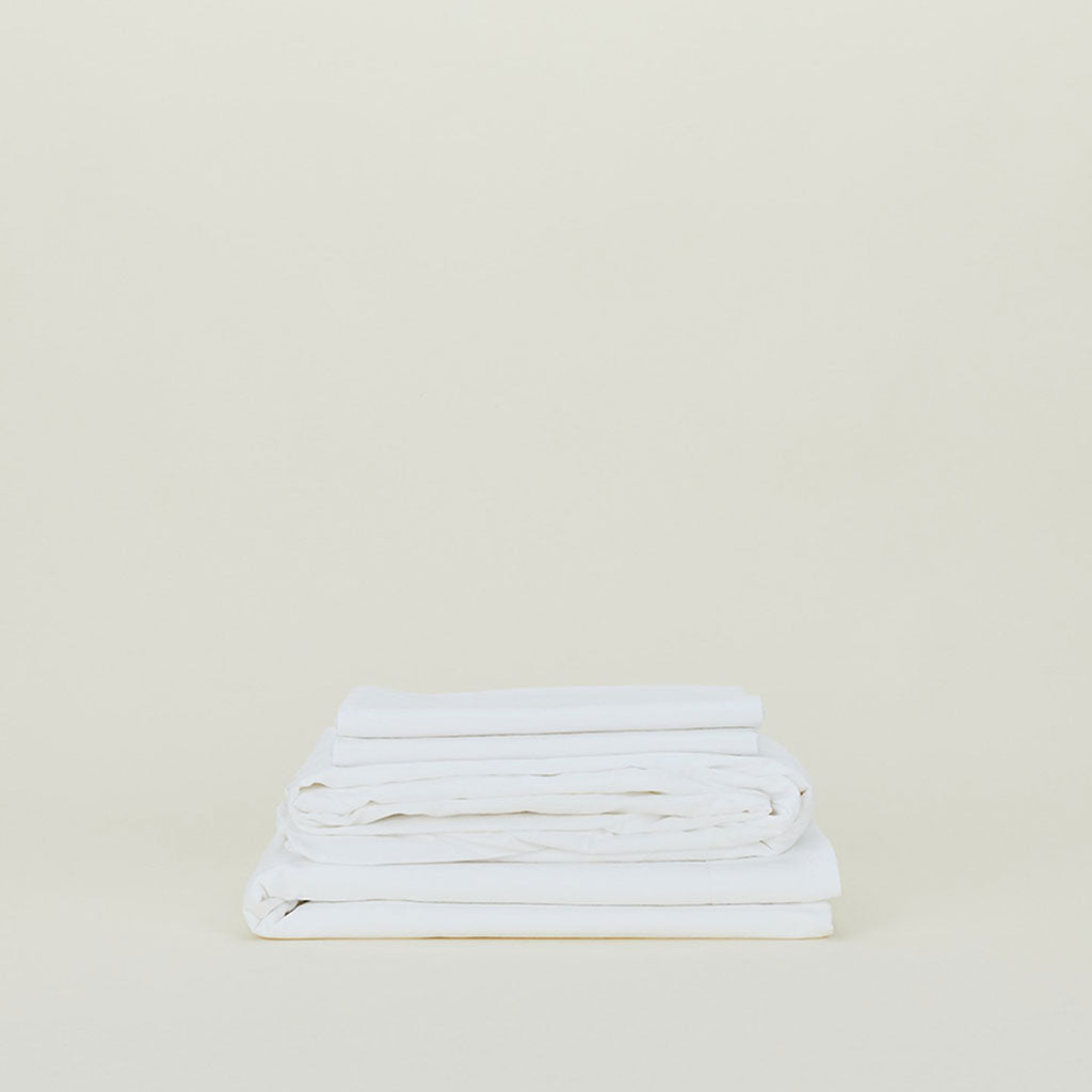 Ensemble de draps en percale blanche essentielle Hawkins, NY