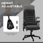 HOMCOM 6 Point Vibrating Massage Office Chair with Heat, Velvet High Back Executive Office Chair with Reclining Backrest