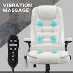 HOMCOM High Back Vibration Massage Office Chair with 6 Vibration Points, Beige
