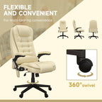 HOMCOM High Back Vibration Massage Office Chair with 6 Vibration Points, Beige