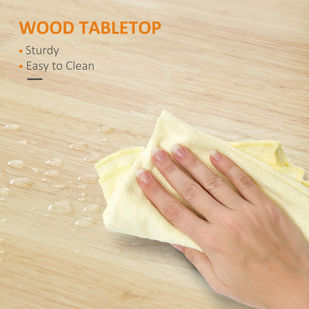 Chariot de cuisine HOMCOM, chariot utilitaire à roulettes avec plateau en bois, étagère ouverte et tiroir de rangement pour salle à manger et cuisine.