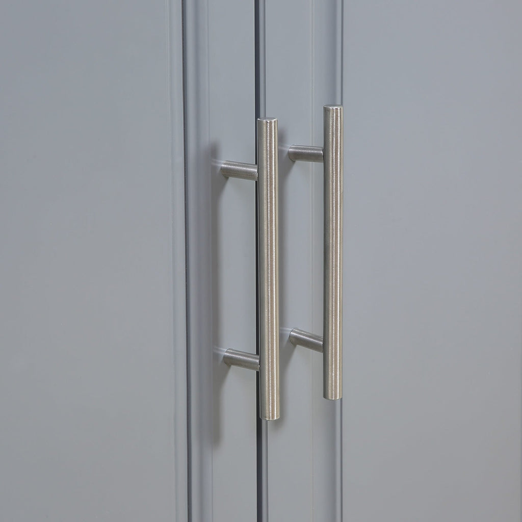 Îlot de cuisine roulant HOMCOM avec rangement, chariot de cuisine portable avec plateau en acier inoxydable, gris - Non disponible