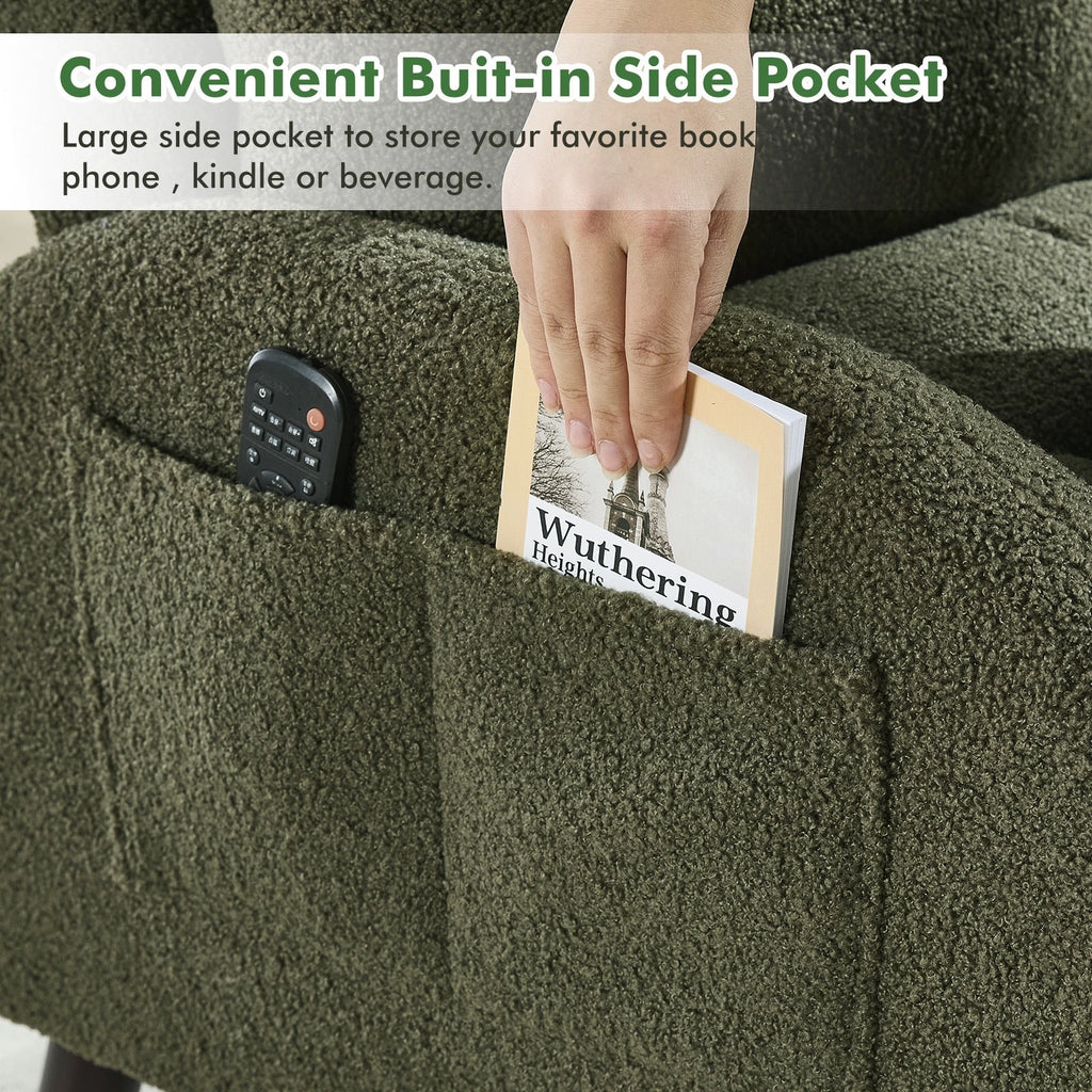 Fauteuil lounge HOMYKA avec dossier réglable et pouf de rangement