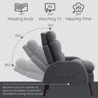 Fauteuil lounge HOMYKA avec dossier réglable et pouf de rangement