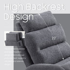 Fauteuil lounge HOMYKA avec dossier réglable et pouf de rangement